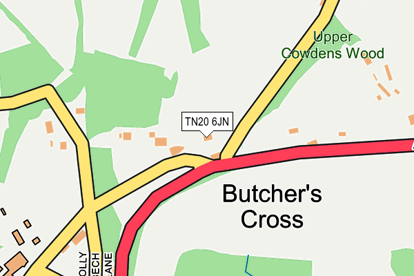 TN20 6JN map - OS OpenMap – Local (Ordnance Survey) TN20 6JN map - OS OpenMap – Local (Ordnance Survey)