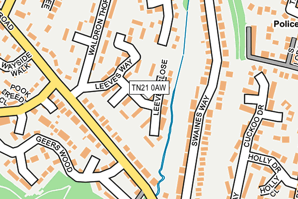 TN21 0AW map - OS OpenMap – Local (Ordnance Survey) TN21 0AW map - OS OpenMap – Local (Ordnance Survey)