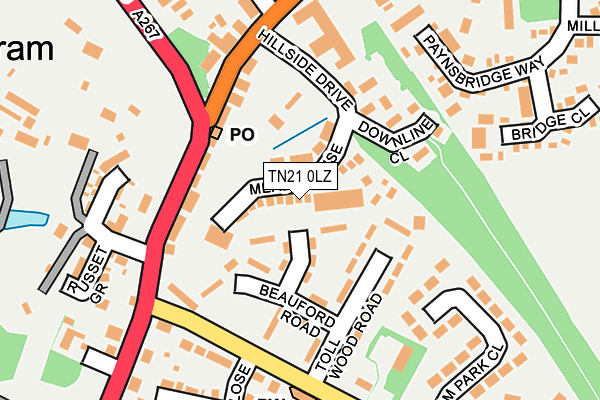 TN21 0LZ map - OS OpenMap – Local (Ordnance Survey) TN21 0LZ map - OS OpenMap – Local (Ordnance Survey)