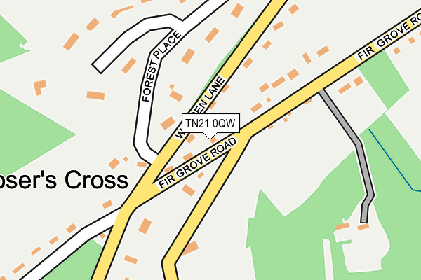 TN21 0QW map - OS OpenMap – Local (Ordnance Survey) TN21 0QW map - OS OpenMap – Local (Ordnance Survey)