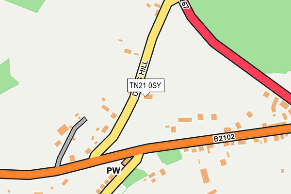 TN21 0SY map - OS OpenMap – Local (Ordnance Survey) TN21 0SY map - OS OpenMap – Local (Ordnance Survey)