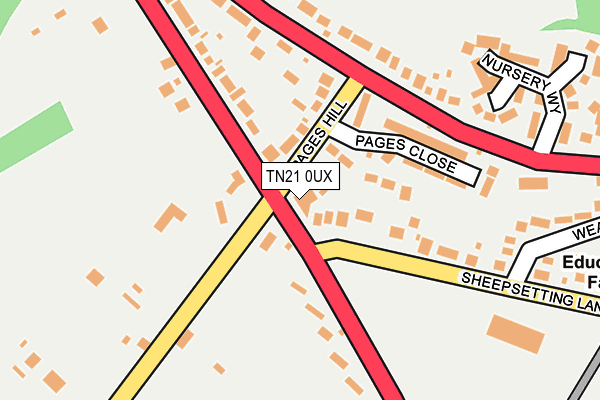 TN21 0UX map - OS OpenMap – Local (Ordnance Survey) TN21 0UX map - OS OpenMap – Local (Ordnance Survey)