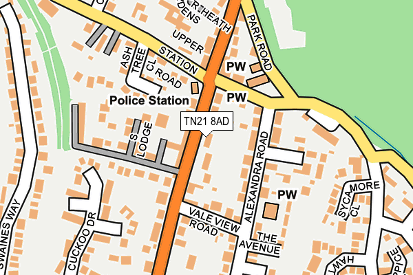 TN21 8AD map - OS OpenMap – Local (Ordnance Survey) TN21 8AD map - OS OpenMap – Local (Ordnance Survey)