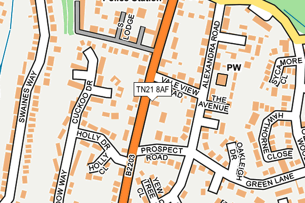 TN21 8AF map - OS OpenMap – Local (Ordnance Survey) TN21 8AF map - OS OpenMap – Local (Ordnance Survey)