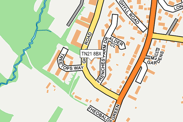 TN21 8BX map - OS OpenMap – Local (Ordnance Survey) TN21 8BX map - OS OpenMap – Local (Ordnance Survey)