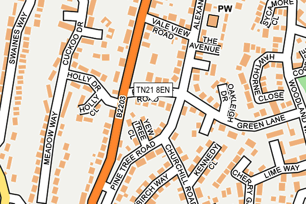 TN21 8EN map - OS OpenMap – Local (Ordnance Survey) TN21 8EN map - OS OpenMap – Local (Ordnance Survey)