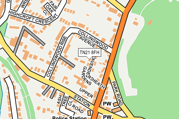 TN21 8FH map - OS OpenMap – Local (Ordnance Survey) TN21 8FH map - OS OpenMap – Local (Ordnance Survey)