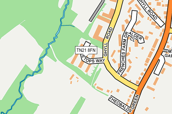 TN21 8FN map - OS OpenMap – Local (Ordnance Survey) TN21 8FN map - OS OpenMap – Local (Ordnance Survey)