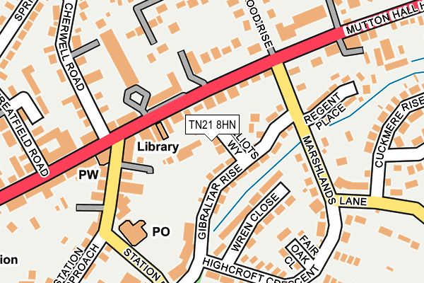 TN21 8HN map - OS OpenMap – Local (Ordnance Survey) TN21 8HN map - OS OpenMap – Local (Ordnance Survey)