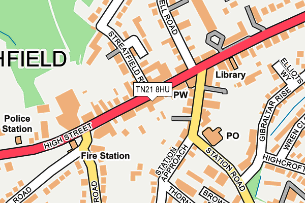 TN21 8HU map - OS OpenMap – Local (Ordnance Survey) TN21 8HU map - OS OpenMap – Local (Ordnance Survey)
