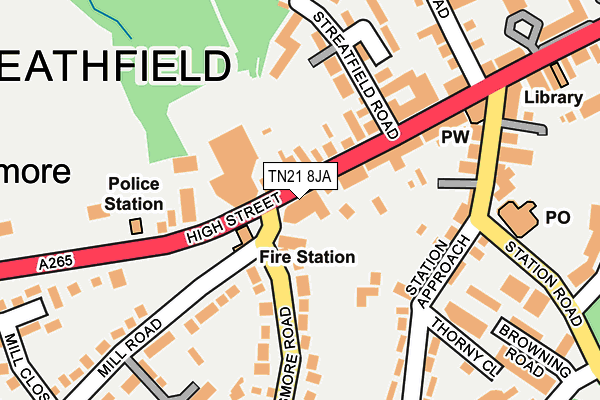 TN21 8JA map - OS OpenMap – Local (Ordnance Survey) TN21 8JA map - OS OpenMap – Local (Ordnance Survey)