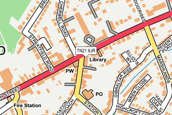 TN21 8JR map - OS OpenMap – Local (Ordnance Survey) TN21 8JR map - OS OpenMap – Local (Ordnance Survey)