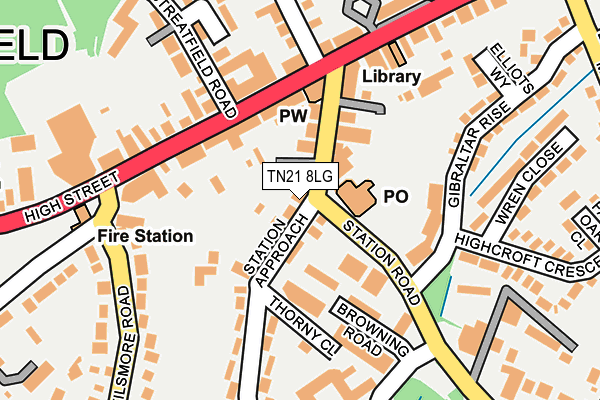 TN21 8LG map - OS OpenMap – Local (Ordnance Survey) TN21 8LG map - OS OpenMap – Local (Ordnance Survey)