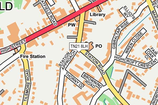 TN21 8LH map - OS OpenMap – Local (Ordnance Survey) TN21 8LH map - OS OpenMap – Local (Ordnance Survey)