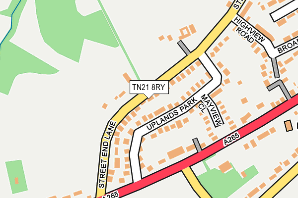TN21 8RY map - OS OpenMap – Local (Ordnance Survey) TN21 8RY map - OS OpenMap – Local (Ordnance Survey)