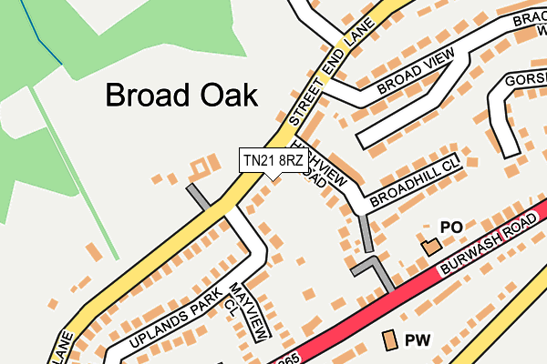 TN21 8RZ map - OS OpenMap – Local (Ordnance Survey) TN21 8RZ map - OS OpenMap – Local (Ordnance Survey)