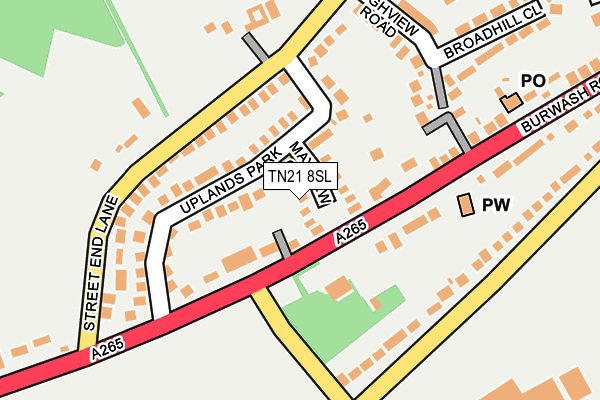 TN21 8SL map - OS OpenMap – Local (Ordnance Survey) TN21 8SL map - OS OpenMap – Local (Ordnance Survey)