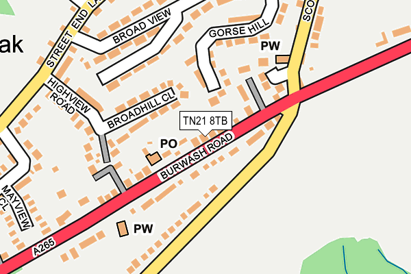 TN21 8TB map - OS OpenMap – Local (Ordnance Survey) TN21 8TB map - OS OpenMap – Local (Ordnance Survey)