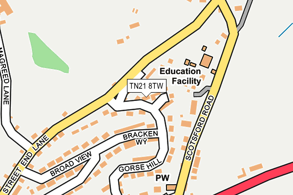 TN21 8TW map - OS OpenMap – Local (Ordnance Survey) TN21 8TW map - OS OpenMap – Local (Ordnance Survey)
