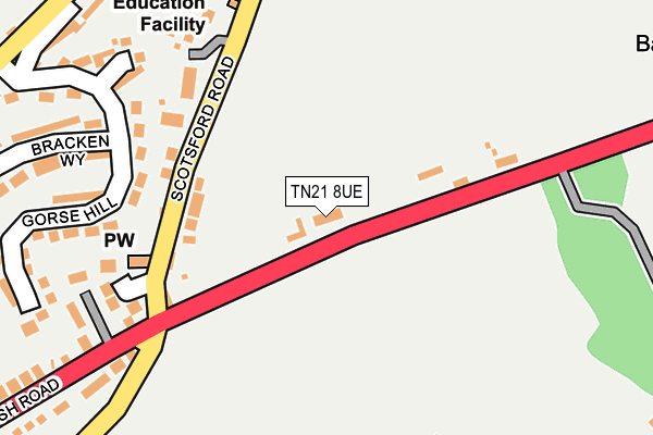 TN21 8UE map - OS OpenMap – Local (Ordnance Survey) TN21 8UE map - OS OpenMap – Local (Ordnance Survey)
