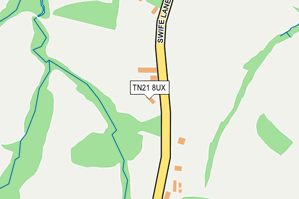 TN21 8UX map - OS OpenMap – Local (Ordnance Survey) TN21 8UX map - OS OpenMap – Local (Ordnance Survey)