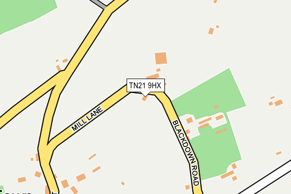TN21 9HX map - OS OpenMap – Local (Ordnance Survey) TN21 9HX map - OS OpenMap – Local (Ordnance Survey)