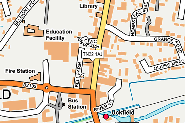 TN22 1AJ map - OS OpenMap – Local (Ordnance Survey) TN22 1AJ map - OS OpenMap – Local (Ordnance Survey)