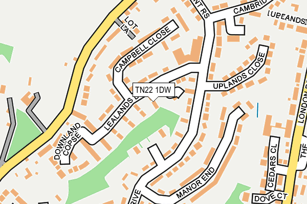 TN22 1DW map - OS OpenMap – Local (Ordnance Survey) TN22 1DW map - OS OpenMap – Local (Ordnance Survey)