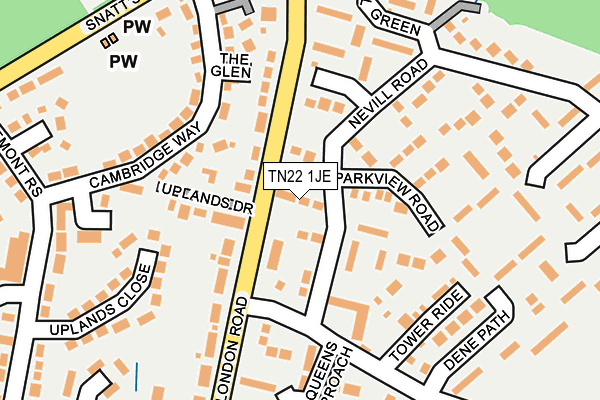 TN22 1JE map - OS OpenMap – Local (Ordnance Survey) TN22 1JE map - OS OpenMap – Local (Ordnance Survey)