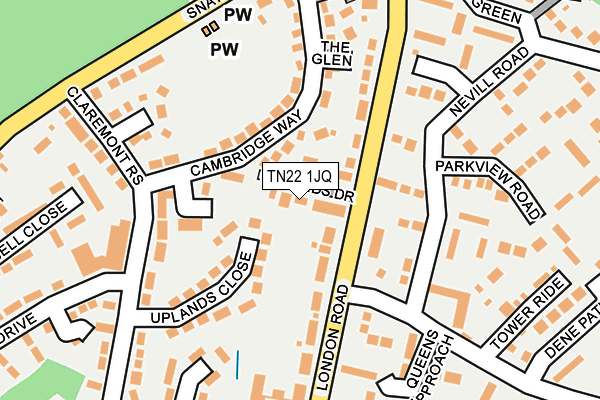 TN22 1JQ map - OS OpenMap – Local (Ordnance Survey) TN22 1JQ map - OS OpenMap – Local (Ordnance Survey)
