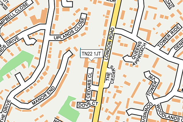 TN22 1JT map - OS OpenMap – Local (Ordnance Survey) TN22 1JT map - OS OpenMap – Local (Ordnance Survey)