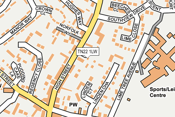 TN22 1LW map - OS OpenMap – Local (Ordnance Survey) TN22 1LW map - OS OpenMap – Local (Ordnance Survey)