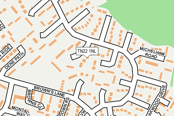 TN22 1NL map - OS OpenMap – Local (Ordnance Survey) TN22 1NL map - OS OpenMap – Local (Ordnance Survey)