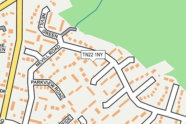 TN22 1NY map - OS OpenMap – Local (Ordnance Survey) TN22 1NY map - OS OpenMap – Local (Ordnance Survey)
