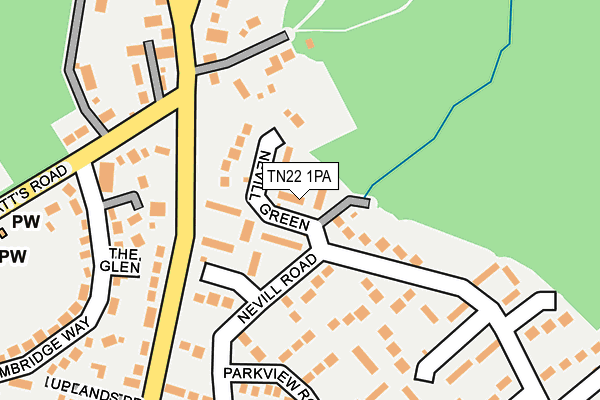 TN22 1PA map - OS OpenMap – Local (Ordnance Survey) TN22 1PA map - OS OpenMap – Local (Ordnance Survey)
