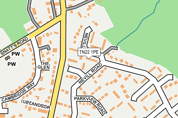 TN22 1PE map - OS OpenMap – Local (Ordnance Survey) TN22 1PE map - OS OpenMap – Local (Ordnance Survey)
