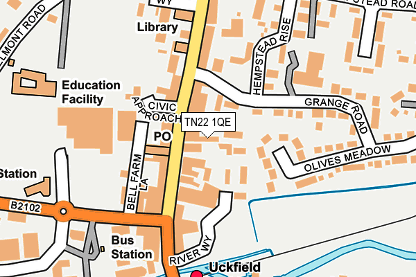 TN22 1QE map - OS OpenMap – Local (Ordnance Survey) TN22 1QE map - OS OpenMap – Local (Ordnance Survey)