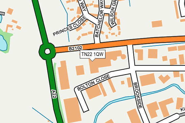 TN22 1QW map - OS OpenMap – Local (Ordnance Survey) TN22 1QW map - OS OpenMap – Local (Ordnance Survey)
