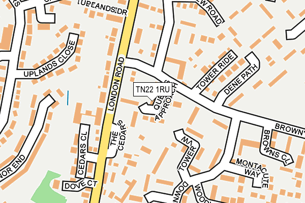 TN22 1RU map - OS OpenMap – Local (Ordnance Survey) TN22 1RU map - OS OpenMap – Local (Ordnance Survey)
