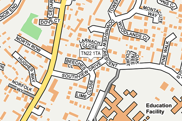 TN22 1TA map - OS OpenMap – Local (Ordnance Survey) TN22 1TA map - OS OpenMap – Local (Ordnance Survey)