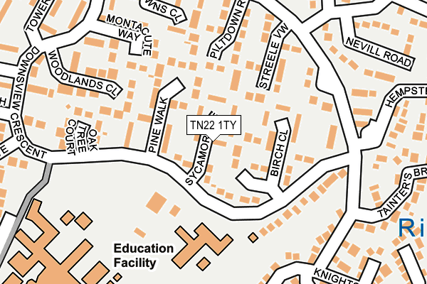 TN22 1TY map - OS OpenMap – Local (Ordnance Survey) TN22 1TY map - OS OpenMap – Local (Ordnance Survey)