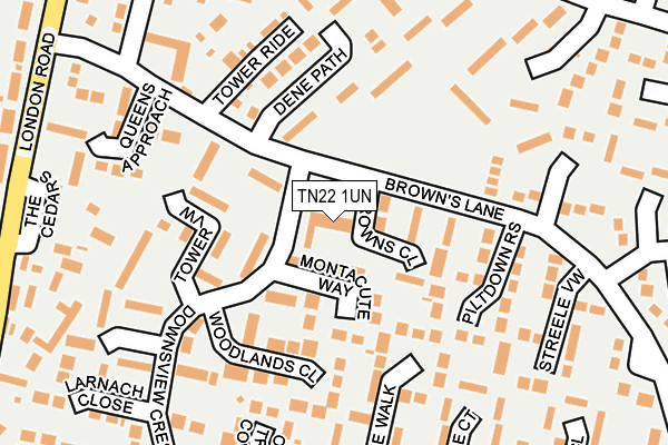 TN22 1UN map - OS OpenMap – Local (Ordnance Survey) TN22 1UN map - OS OpenMap – Local (Ordnance Survey)