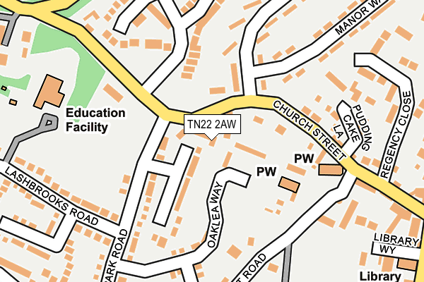 TN22 2AW map - OS OpenMap – Local (Ordnance Survey) TN22 2AW map - OS OpenMap – Local (Ordnance Survey)