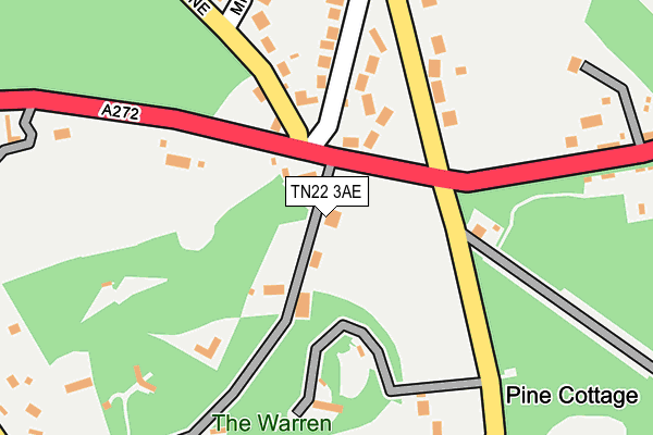TN22 3AE map - OS OpenMap – Local (Ordnance Survey) TN22 3AE map - OS OpenMap – Local (Ordnance Survey)