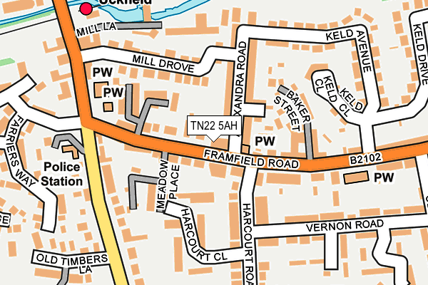 TN22 5AH map - OS OpenMap – Local (Ordnance Survey) TN22 5AH map - OS OpenMap – Local (Ordnance Survey)