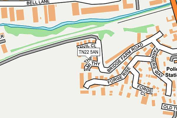 TN22 5AN map - OS OpenMap – Local (Ordnance Survey) TN22 5AN map - OS OpenMap – Local (Ordnance Survey)