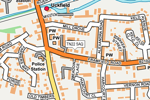 TN22 5AQ map - OS OpenMap – Local (Ordnance Survey) TN22 5AQ map - OS OpenMap – Local (Ordnance Survey)