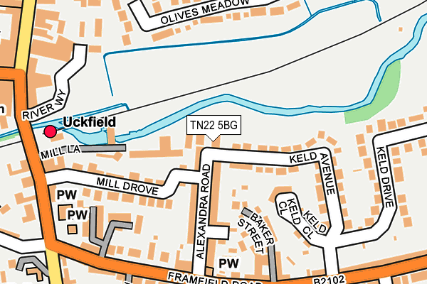 TN22 5BG map - OS OpenMap – Local (Ordnance Survey) TN22 5BG map - OS OpenMap – Local (Ordnance Survey)