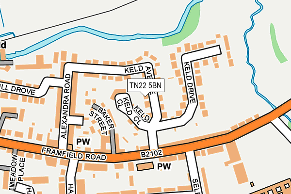 TN22 5BN map - OS OpenMap – Local (Ordnance Survey) TN22 5BN map - OS OpenMap – Local (Ordnance Survey)