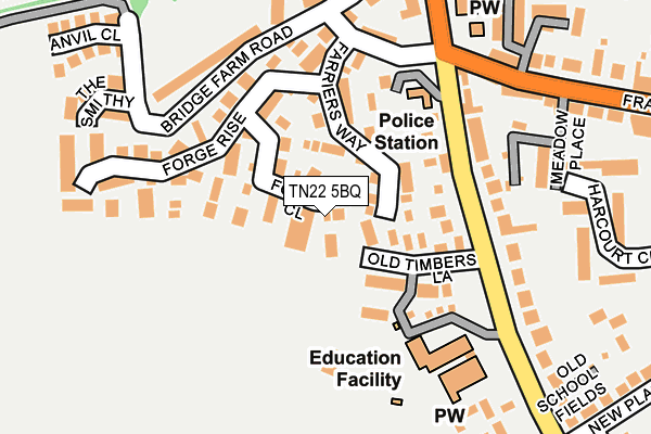 TN22 5BQ map - OS OpenMap – Local (Ordnance Survey) TN22 5BQ map - OS OpenMap – Local (Ordnance Survey)